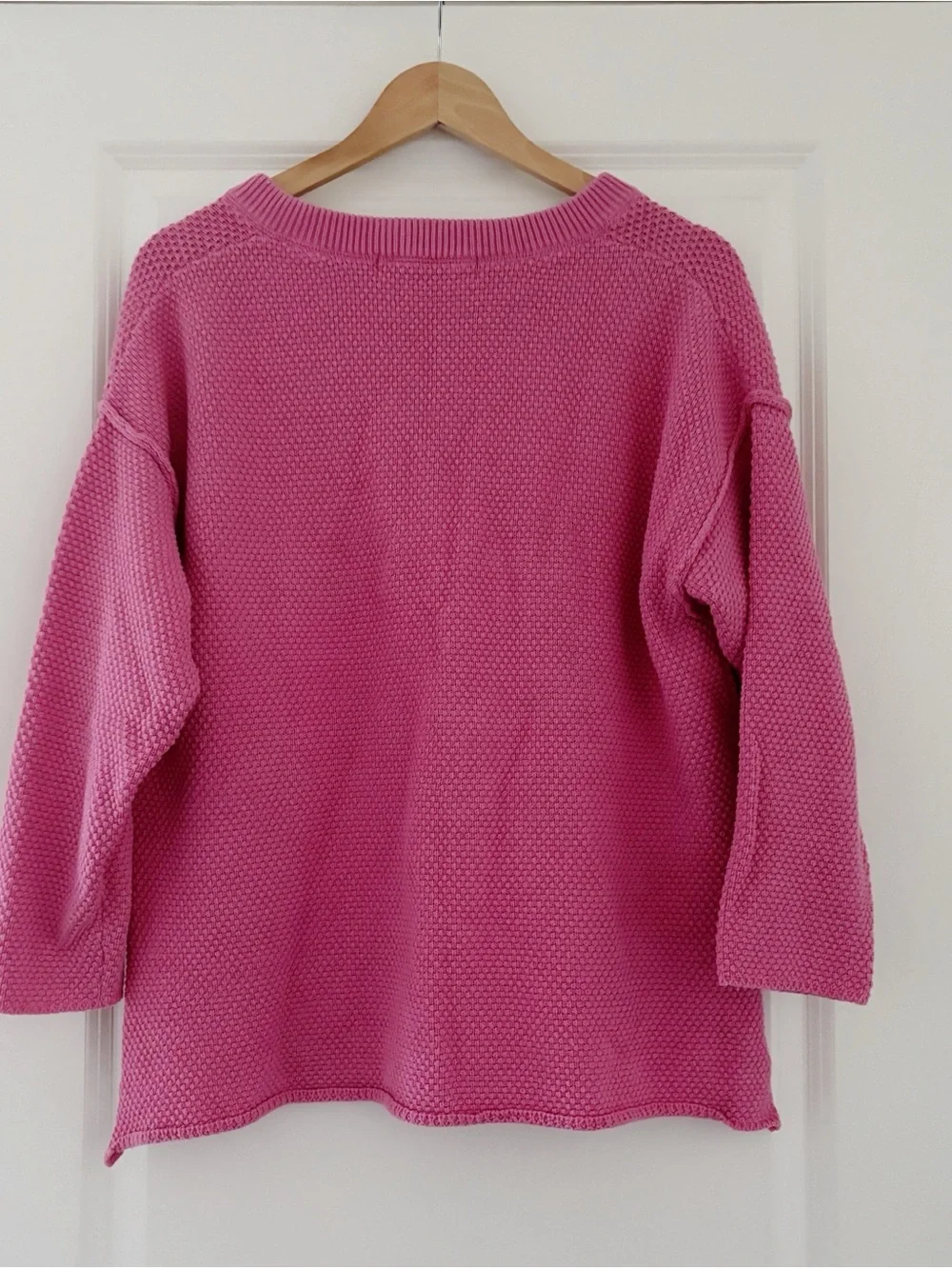 Free People Beach Hailee Waffle Knit Henley Top Rosie Casual